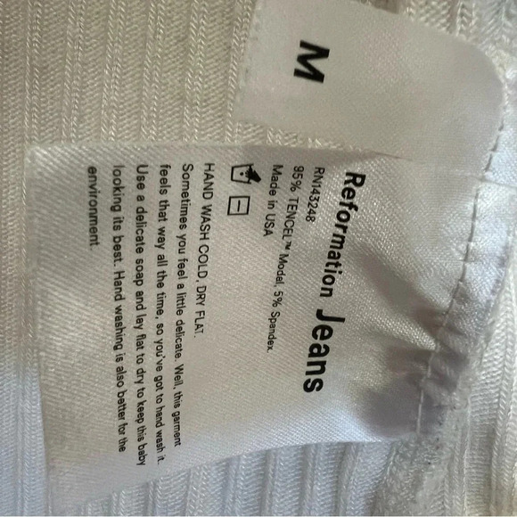 Reformation Jeans Cream Ribbed Petalo Wrap Cardigan ballet style size medium - Picture 6 of 7
